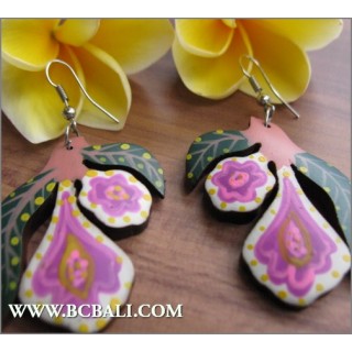 Assorted Coloring Woods Earring Carving